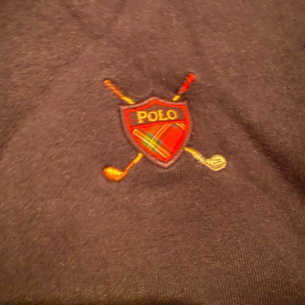 Ralph Lauren Polo Golf Deep Blue V Neck Sweatshirt Vest Size L Bermuda Run